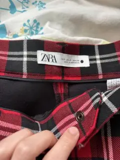 ZARA チェック柄タイトロングスカート