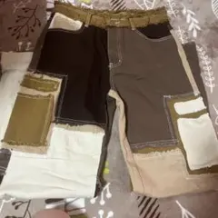 マルチカラー パッチワーク ワークパンツ レディースのサムネイル