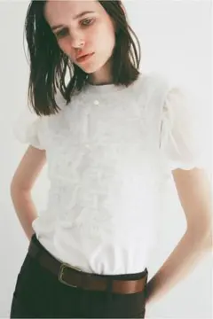 CLANE】フリルレイヤード 半袖Tシャツ ホワイト - メルカリ