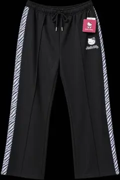 新品 ハローキティ ジャージパンツ 4L ゼブラ柄 サイドライン 大きいサイズ
