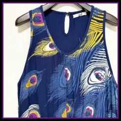 チャイハネ　シャーコックワンピース　夏　ノースリーブワンピース　柄ワンピース