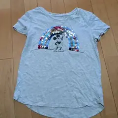 ミッキーマウス レインボー スパンコール Tシャツ