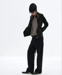少し難あり］BRILL ヘビーリネンノーカラージャケット 黒 25SS - メルカリ