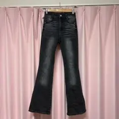 グレイル　ハイウエストフレアデニムパンツ[cu498]