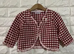 ミキハウス チェック ボレロ 90 カーディガン　うさぎ