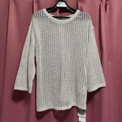DRESKIP 2WAY メッシュカーディガン 五〜七分袖 M ホワイト系