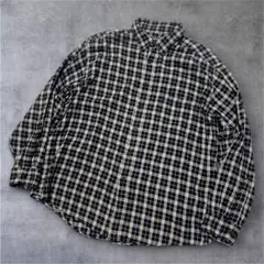 croft&barrow ネルシャツ チェック ブラック XL ボタンダウン