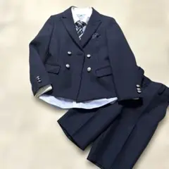 ワンダーファクトリー スーツセット 銀ダブルボタン 入学式 120 ネイビー濃紺