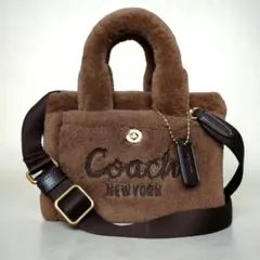 ほぼ新品 COACH カーゴトート20 シアリング 2WAY ふわもこ 鑑定書付