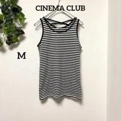 美品 CINEMA CLUB ボーダー タンクトップ M ビジュー付　夏秋のサムネイル