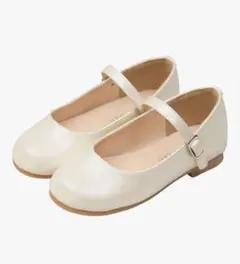 ホワイト ストラップ付き フォーマルシューズ