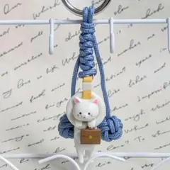 通勤ねこ マスコットボールチェーン しろ 通学 猫 ガチャ