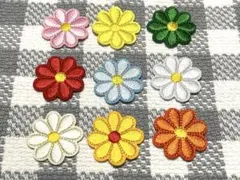 花形 フラワー アイロンワッペン 9個セット