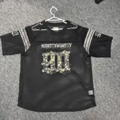 9090Numbering Mesh JerseメッシュTシャツ ブラック