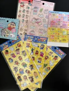 クレヨンしんちゃん ぷっくりシール フレークシール タイルシール 7枚セット