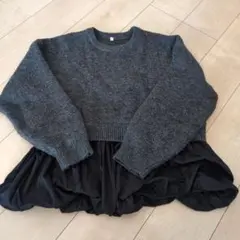 土日限定価格☆coca レイヤードニット　グレー