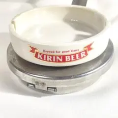 (当時物」KIRIN BEER 置き型灰皿 陶器製 タバコ 昭和レトロ　シャビーのサムネイル