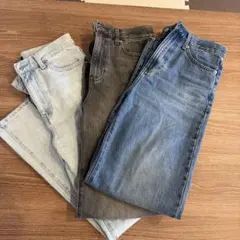 UNIQLO ワイドストレートデニム　24