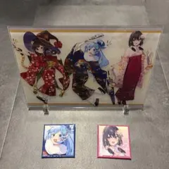 この素晴らしい世界に祝福を！ アクリルパネル 缶バッジ 2個セット このすば
