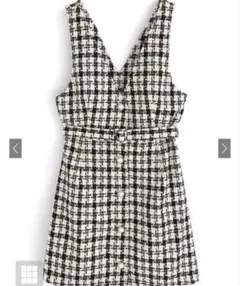 GRL ベルト付きチェック柄ツイードジャンパースカート