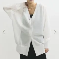 yanuk ショートカーディガン 白 ニット 長袖 春夏 オーバーサイズ