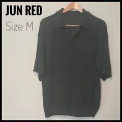 【美品】黒 メッシュ編み ポロセーター 半袖 M