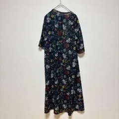 半袖カーディガン 羽織 チュニック 体型カバー 花柄 総柄 透け感 赤 黄 緑