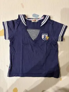 MIKI HOUSE ネイビー セーラー襟 Tシャツ 90cm