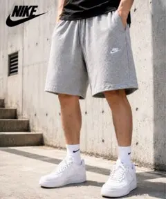 新品同様　NIKE ハーフパンツ XL グレー ビッグサイズ 人気 定番　極美品のサムネイル