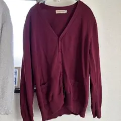 制服カーディガンワインレッド　赤　JKカーディガン