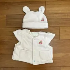 ベビー フリース ベストと帽子 セット