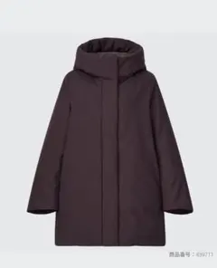 ユニクロ　UNIQLO　ハイブリッドダウンショートコート S ワイン WINE