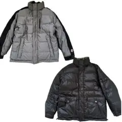 TOMMY HILFIGER　リバーシブル　ダウンジャケット ブラックグレー L