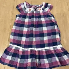 チェック柄 半袖ワンピース 110