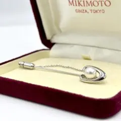 ミキモト（MIKIMOTO）パール付きピンブローチ　スティックピンのサムネイル