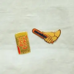 ピンバッジ コカコーラ メントス 二個セット 即日発送