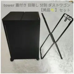 美品✨tower 山崎実業キッチンゴミ箱　フタつき 目隠し ２分別 2種セット