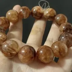超美品　ブラウンリモナイトインクォーツブレスレット