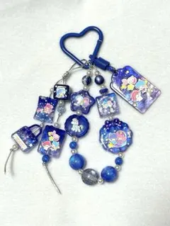 夜光 ハンドメイド ビーズストラップ ビーズキーホルダー