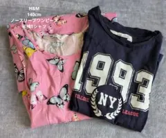 H&M 140cm ノースリーブワンピース 半袖Tシャツ 2枚セット