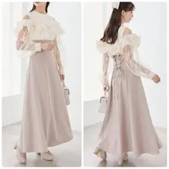 マジェスティックレゴン　ウエストきゅっとミルフィーユワンピ