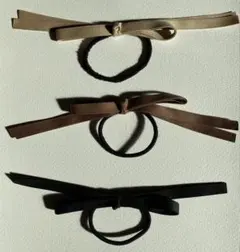 リボン付きヘアゴム 3個セット