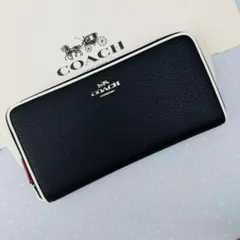 し*☆様 COACH ブラック レザー ジッパー長財布