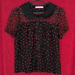 値下げ！美品♡HoneyCinnamon ハートブラウス♡のサムネイル