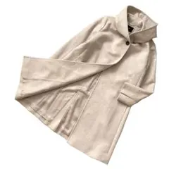 美品 23区 ウール アンゴラ ビーバー フーデット コート 32 小さいサイズ