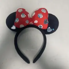 ミニーマウス カチューシャ 赤 黒