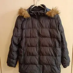 【UNIQLO】 ダウンコート 150 ネイビー　フード付き(取り外し可能）
