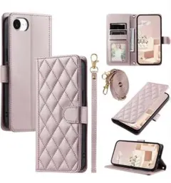 iPhone 16e 用 手帳型ケース 艶がある キルティグレザー調 エレガント