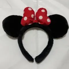 ミニーマウス カチューシャ 黒赤