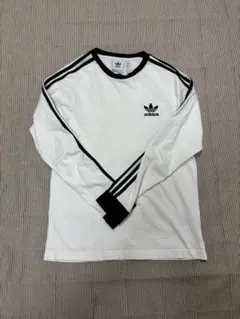 Adidas ラグランスリーブ ロンT 白 黒 M トレフォイル